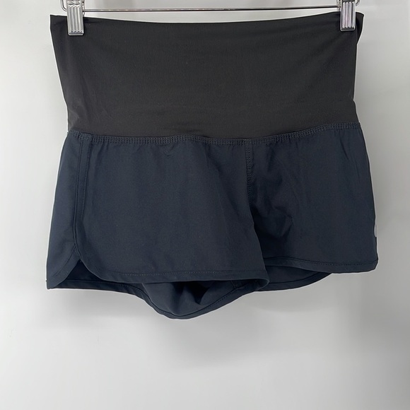 Roxy swim shorts high waist fold over waist black ocean quick dry surf beach S - Picture 6 of 12